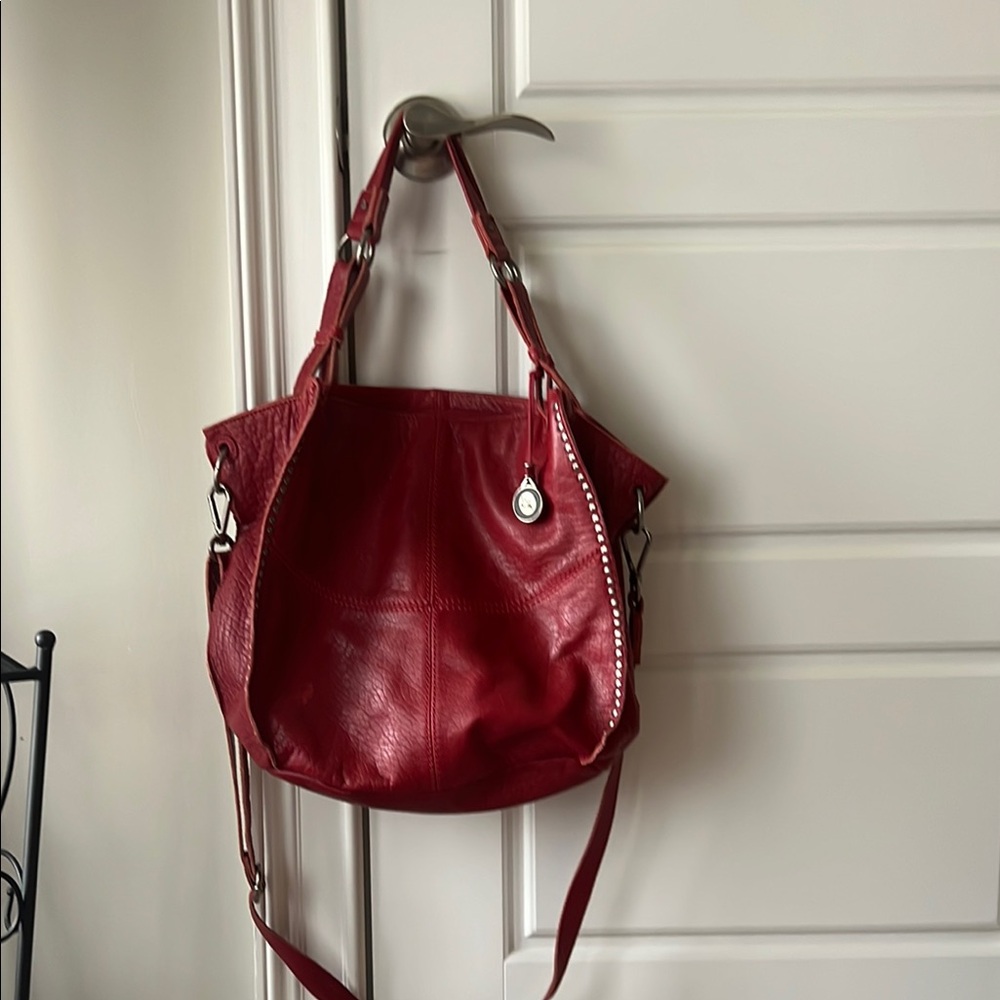 Elegant Red Leather Handbag